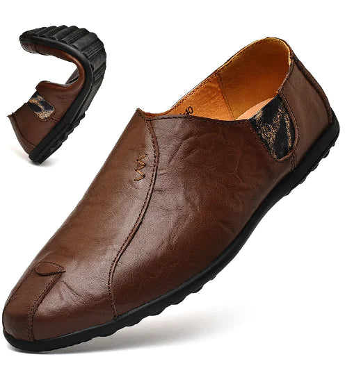 Retro Leather Loafers for Men - Soft Sole Casual Shoes