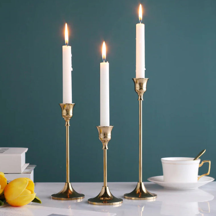 Elegant Vintage Gold Candle Holder