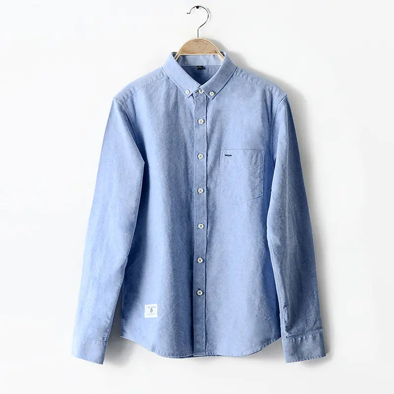 Stylish Slim-Fit Men's Cotton Oxford Long Sleeve Shirt