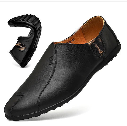 Retro Leather Loafers for Men - Soft Sole Casual Shoes
