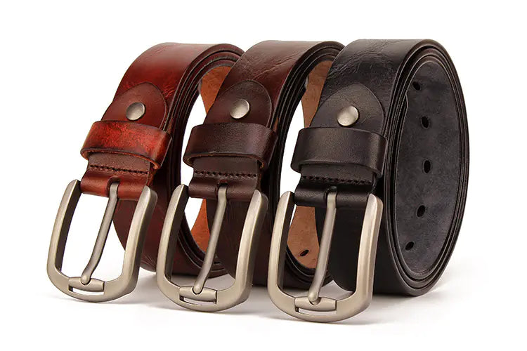 Genuine Leather Vintage Belt for Casual Jeans Wear