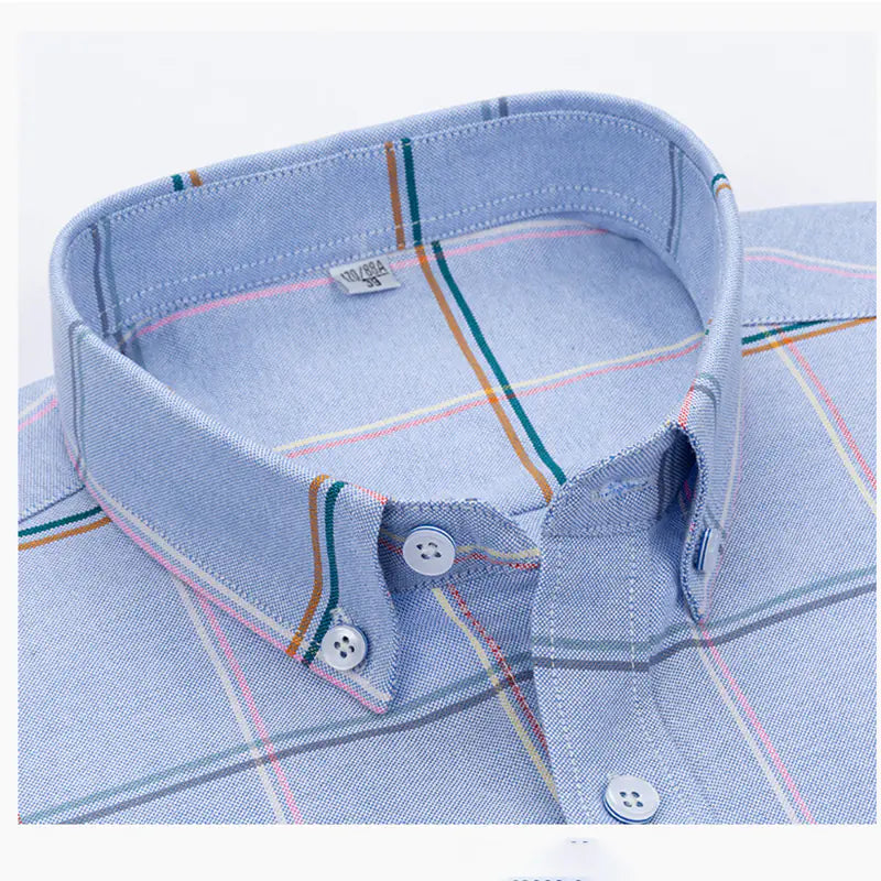 Casual Long-sleeved Solid Color Cotton Oxford Shirt