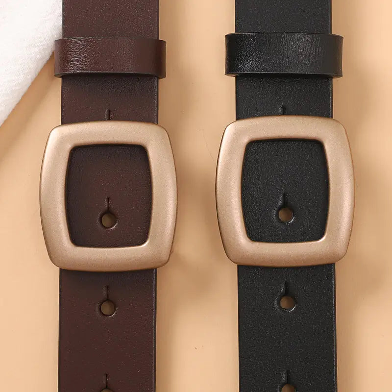 Fashionable Women's Leather Belt with Denim Style