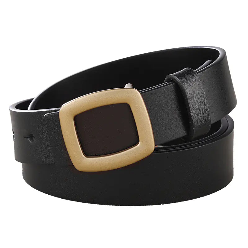 Fashionable Women's Leather Belt with Denim Style