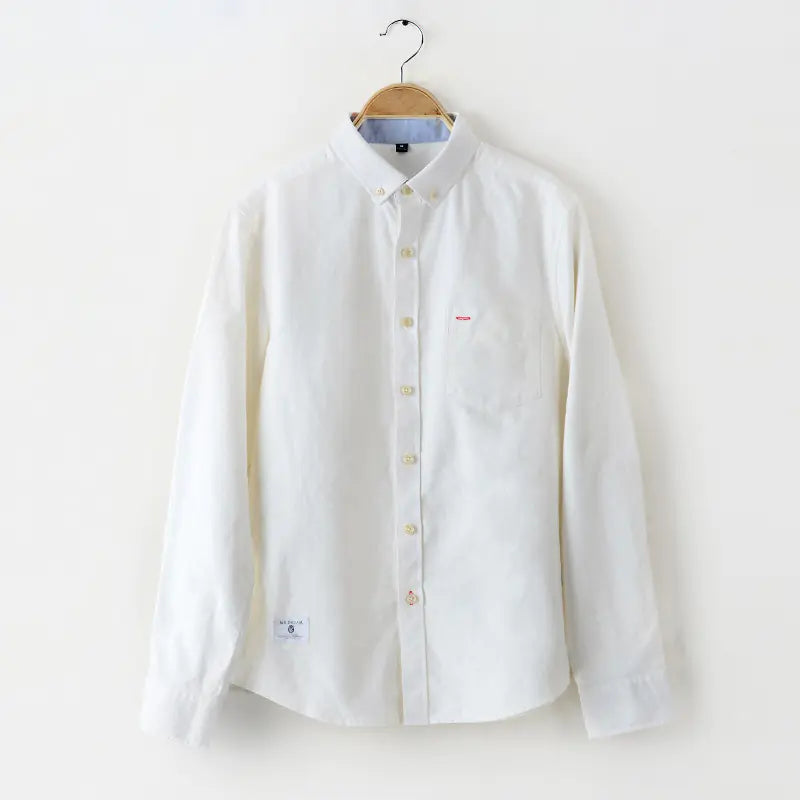 Stylish Slim-Fit Men's Cotton Oxford Long Sleeve Shirt