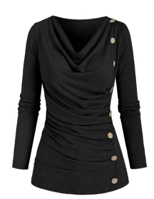 Sophie Ruffled Turtleneck Sweater - Dark Green