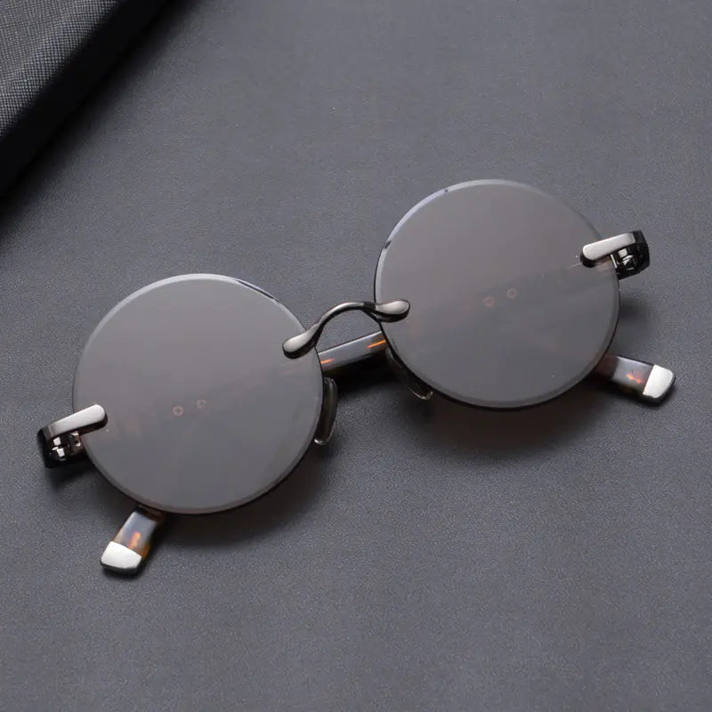 HD Crystal Vintage Round Sunglasses for Men