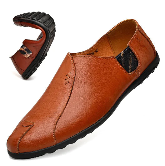 Retro Leather Loafers for Men - Soft Sole Casual Shoes