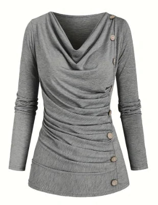 Sophie Ruffled Turtleneck Sweater - Dark Green